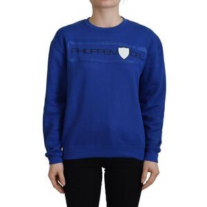 Philippe Model Blue Printed Long Sleeves Pullover Women's Sweater